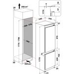 Indesit Fridge Freezer Built-in INC18 T112 UK White 2 doors Technical drawing