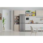 Indesit Fridge Freezer Freestanding IBTNF 60182 S UK Silver 2 doors Lifestyle frontal