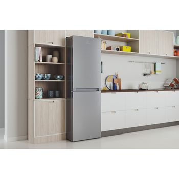 Indesit Fridge Freezer Freestanding IBTNF 60182 S UK Silver 2 doors Lifestyle perspective
