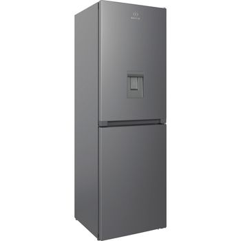 Indesit Fridge Freezer Freestanding IBTNF 60182 S AQUA UK Silver 2 doors Perspective