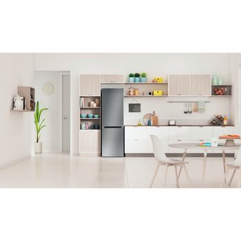 Indesit Fridge Freezer Freestanding LI8 S2E S UK Silver 2 doors Lifestyle frontal open