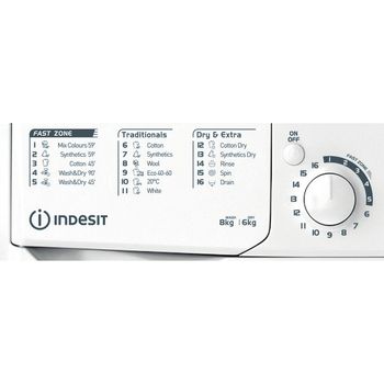 Indesit Washer dryer Freestanding EWDE 861483 W UK White Front loader Program