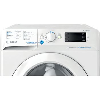 Indesit Washing machine Freestanding BWE 81496X WV UK White Front loader A Control panel