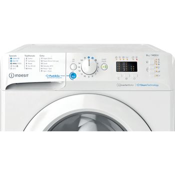 Indesit Washing machine Freestanding BWA 81496X WV UK White Front loader A Control panel