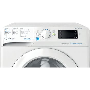 Indesit Washing machine Freestanding BWE 91496X WV UK White Front loader A Control panel