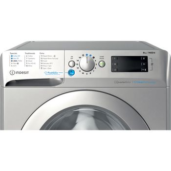 Indesit Washing machine Freestanding BWE 81496X SV UK Silver Front loader A Control panel