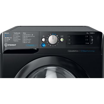 Indesit Washing machine Freestanding BWE 81496X KV UK Black Front loader A Control panel