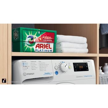 Indesit Washer dryer Freestanding BDE 96436 WV UK White Front loader Lifestyle control panel