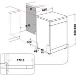 Indesit Dishwasher Freestanding D2F HK26  UK Freestanding E Technical drawing