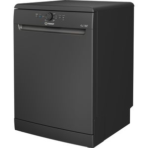 Indesit Push&Go Full Size Freestanding Dishwasher - Black - 14 Place Settings - E Rated - D2F HK26 B UK