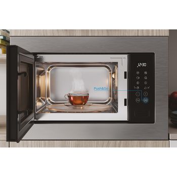 Indesit Microwave Built-in MWI 125 GX UK Stainless steel Electronic 25 MW+Grill function 900 Lifestyle frontal open