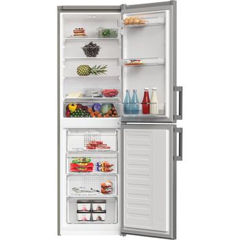 Indesit-Fridge-Freezer-Freestanding-IKNH-1261-S4UK-Silver-2-doors-Lifestyle-frontal-open