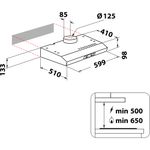 Indesit HOOD Built-in ISLK 66F LS W White Freestanding Mechanical Technical drawing